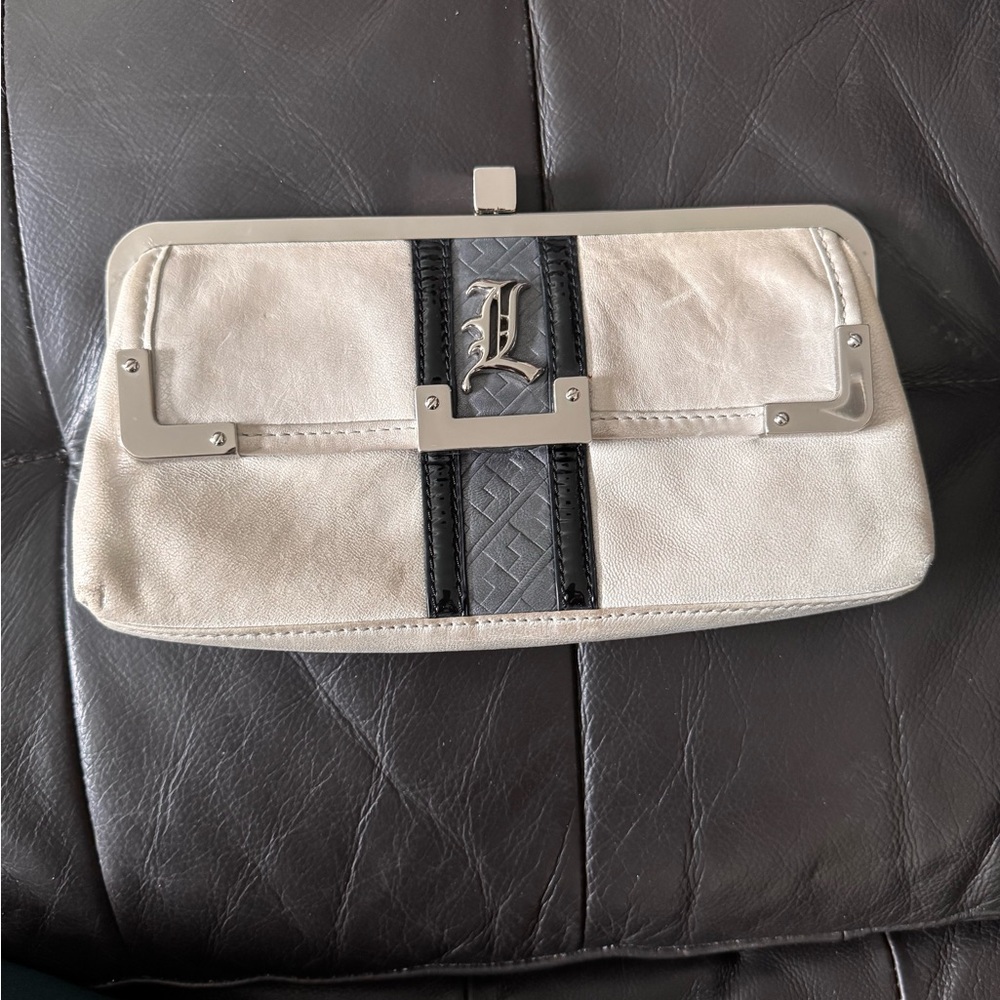 L.A.M.B. by Gwen Stefani Leather Frame Clutch Luxury Designer